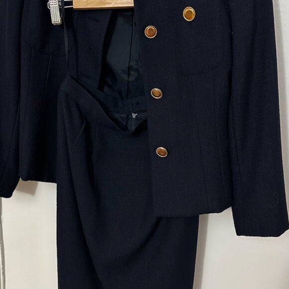 Vintage Casper navy skirt suit - size 2 - Picture 2 of 15